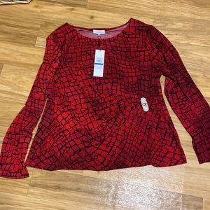 Calvin Klein poly/spandex blouse; beautiful with just the right amount of bling!